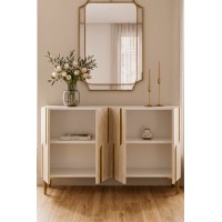 Dulăpior Hanah Home Nota 120 White Travertine Gold imaginea #3 — magazin online Desire.md