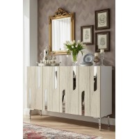 Dulăpior Hanah Home Nota 120 White Travertine Silver