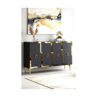 Dulăpior Hanah Home Seza 120 Anthracite Gold