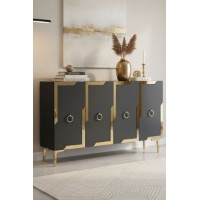 Dulăpior Hanah Home Seza 120 Anthracite Gold imaginea #2 — magazin online Desire.md
