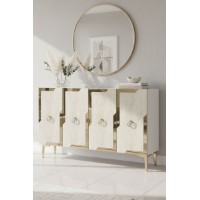Dulăpior Hanah Home Seza 120 White Travertine Gold