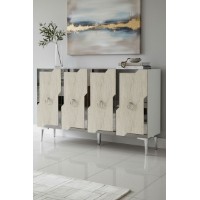 Dulăpior Hanah Home Seza 120 White Travertine Silver