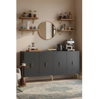 Dulăpior Hanah Home Salkim 150 Anthracite Gold imaginea #3 — magazin online Desire.md