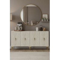 Dulăpior Hanah Home Salkim 150 White Travertine Gold