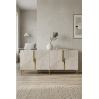 Dulăpior Hanah Home Evva 150 White Travertine Gold imaginea #3 — magazin online Desire.md