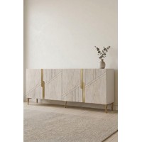 Dulăpior Hanah Home Evva 150 White Travertine Gold imaginea #4 — magazin online Desire.md