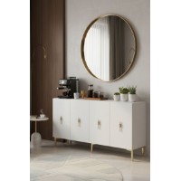 Dulăpior Hanah Home Salkim 150 Gold White imaginea #3 — magazin online Desire.md