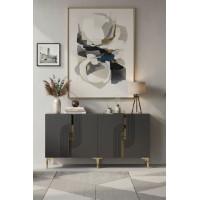 Dulăpior Hanah Home Meyra 180 Anthracite Gold