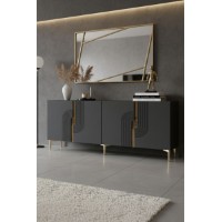 Dulăpior Hanah Home Meyra 180 Anthracite Gold imaginea #3 — magazin online Desire.md