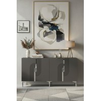 Dulăpior Hanah Home Meyra 180 Anthracite Silver