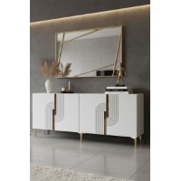 Dulăpior Hanah Home Meyra 180 White Gold imaginea #3 — magazin online Desire.md