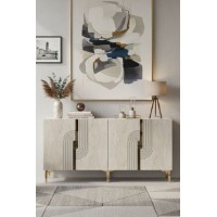 Dulăpior Hanah Home Meyra 180 White Travertine Gold imaginea #2 — magazin online Desire.md