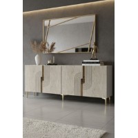 Dulăpior Hanah Home Meyra 180 White Travertine Gold imaginea #3 — magazin online Desire.md