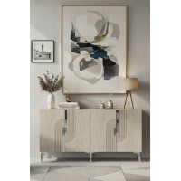 Dulăpior Hanah Home Meyra 180 White Travertine Silver