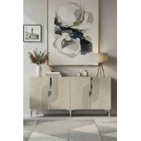 Dulăpior Hanah Home Meyra 180 White Travertine Silver imaginea #2 — magazin online Desire.md