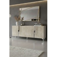 Dulăpior Hanah Home Meyra 180 White Travertine Silver imaginea #3 — magazin online Desire.md