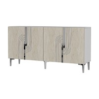 Dulăpior Hanah Home Meyra 180 White Travertine Silver imaginea #5 — magazin online Desire.md