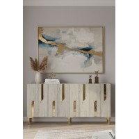 Dulăpior Hanah Home Nota 150 White Travertine Gold imaginea #2 — magazin online Desire.md