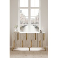 Dulăpior Hanah Home Nota 150 White Travertine Gold imaginea #3 — magazin online Desire.md