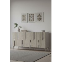 Dulăpior Hanah Home Nota 150 White Travertine Silver