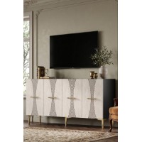 Dulăpior Hanah Home Slim 150 Anthracite Travertine Gold