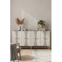 Dulăpior Hanah Home Slim 150 Anthracite Travertine Gold imaginea #4 — magazin online Desire.md