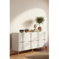 Dulăpior Hanah Home Slim 150 White Gold imaginea #2 — magazin online Desire.md
