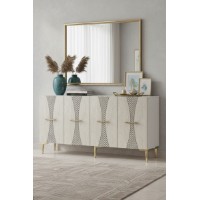 Dulăpior Hanah Home Slim 150 White Travertine Gold