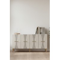 Dulăpior Hanah Home Slim 150 White Travertine Gold imaginea #4 — magazin online Desire.md