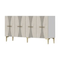 Dulăpior Hanah Home Slim 150 White Travertine Gold imaginea #6 — magazin online Desire.md