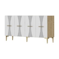Dulăpior Hanah Home Slim 150 Sapphire Oak White Gold imaginea #4 — magazin online Desire.md