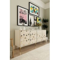 Dulăpior Hanah Home Moka 180 White Travertine Gold imaginea #2 — magazin online Desire.md