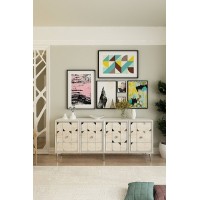 Dulăpior Hanah Home Moka 180 White Travertine Silver