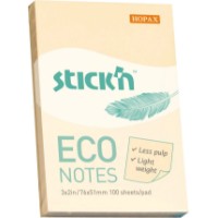 Hârtie de notițe Stick'n 76x51cm Yellow 100p (21741)