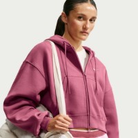 Женская толстовка Nike Studio Fleece Medium Weight Pink Smoke/Sail, s.M фото №2 — интернет-магазин Desire.md
