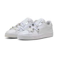 Ghete pentru dame Puma Suede Bloom Patent Puma White/Feather Gray, s.38