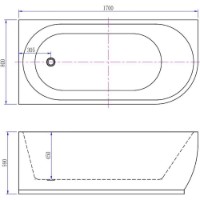 Cadă de baie Aifol Rato 1700x800 (90212) imaginea #3 — magazin online Desire.md