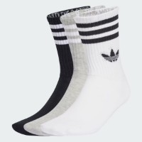 Ciorapi pentru bărbați Adidas 3S Crew S 3P White/Medium Grey Heather/Black, s.L