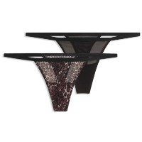 Женские трусы Puma Animal Mesh Tanga Strings 2P Black Combo, s.XS