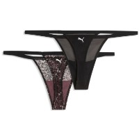 Женские трусы Puma Animal Mesh Tanga Strings 2P Black Combo, s.XS фото №2 — интернет-магазин Desire.md