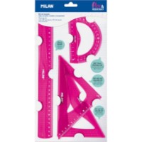 Set de rigle Milan 4pcs Pink (359801P)