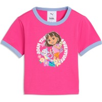 Tricou pentru copii Puma X Dora The Explorer Slim Ringer Pink Opal, s.104 imaginea #1 — magazin online Desire.md