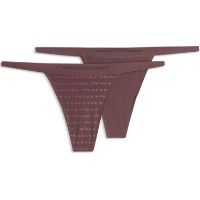 Сhiloţi dame Puma Embossed Logo Tanga String 2P Rich Cocoa, s.M