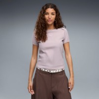 Tricou de dame Puma Ess Ribbed Slim Misty Pink, s.XS