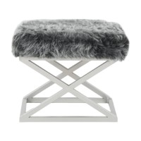 Пуф Atelier Del Sofa Capraz Plush Silver Grey фото №2 — интернет-магазин Desire.md