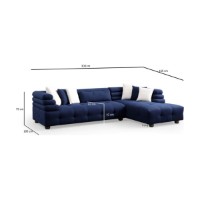 Canapea de colț Atelier Del Sofa Boston Right Night Blue imaginea #8 — magazin online Desire.md