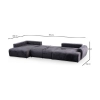 Canapea de colț Atelier Del Sofa Enjoy Corner Anthracite imaginea #8 — magazin online Desire.md