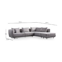 Canapea de colț Atelier Del Sofa Floransa Light Grey imaginea #9 — magazin online Desire.md