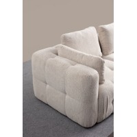 Canapea de colț Atelier Del Sofa Amaris 3 Seater With Pouffe Beige imaginea #4 — magazin online Desire.md