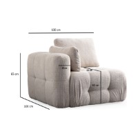 Canapea de colț Atelier Del Sofa Amaris 3 Seater With Pouffe Beige imaginea #10 — magazin online Desire.md